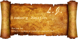 Lemberg Jusztin névjegykártya